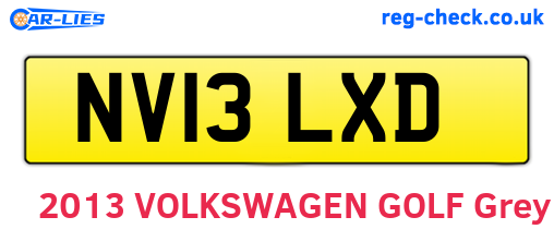 NV13LXD are the vehicle registration plates.