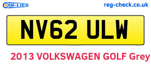 NV62ULW are the vehicle registration plates.