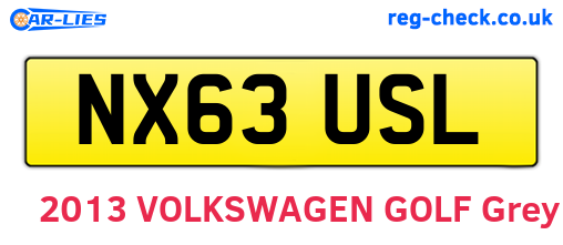 NX63USL are the vehicle registration plates.