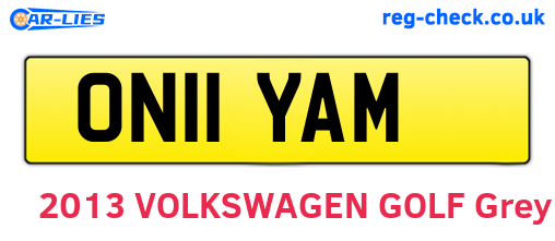 ON11YAM are the vehicle registration plates.