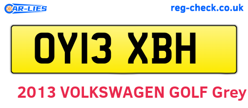 OY13XBH are the vehicle registration plates.
