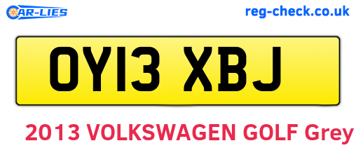OY13XBJ are the vehicle registration plates.