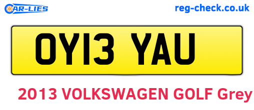 OY13YAU are the vehicle registration plates.