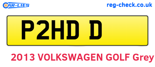 P2HDD are the vehicle registration plates.
