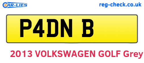 P4DNB are the vehicle registration plates.
