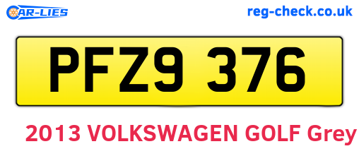 PFZ9376 are the vehicle registration plates.