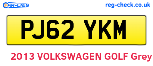 PJ62YKM are the vehicle registration plates.