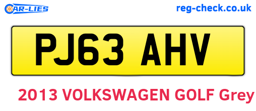 PJ63AHV are the vehicle registration plates.