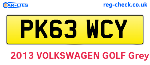 PK63WCY are the vehicle registration plates.