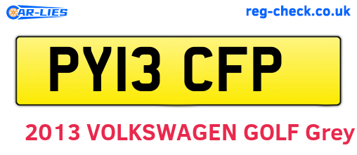 PY13CFP are the vehicle registration plates.