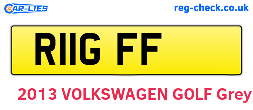 R11GFF are the vehicle registration plates.