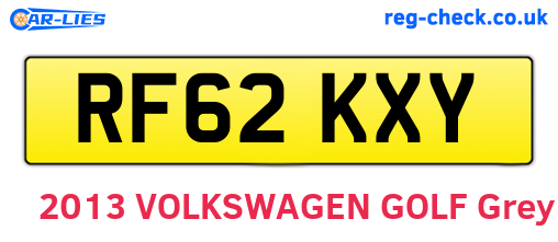 RF62KXY are the vehicle registration plates.
