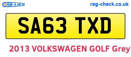 SA63TXD are the vehicle registration plates.