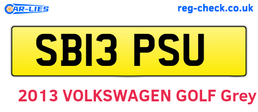 SB13PSU are the vehicle registration plates.