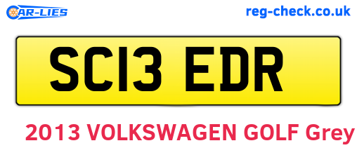 SC13EDR are the vehicle registration plates.