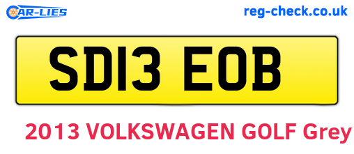 SD13EOB are the vehicle registration plates.