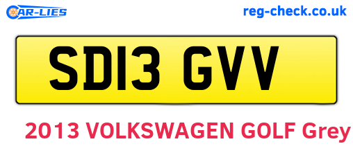 SD13GVV are the vehicle registration plates.