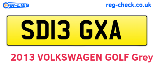 SD13GXA are the vehicle registration plates.