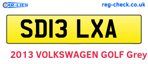 SD13LXA are the vehicle registration plates.