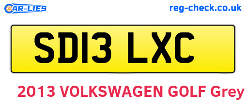 SD13LXC are the vehicle registration plates.