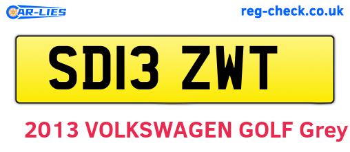 SD13ZWT are the vehicle registration plates.