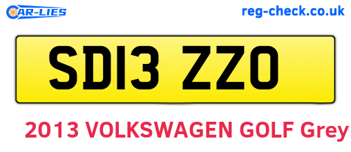 SD13ZZO are the vehicle registration plates.