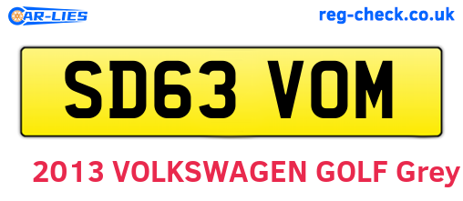 SD63VOM are the vehicle registration plates.