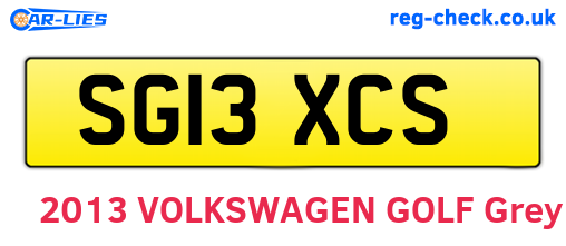 SG13XCS are the vehicle registration plates.