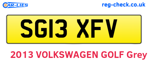 SG13XFV are the vehicle registration plates.
