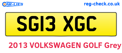 SG13XGC are the vehicle registration plates.
