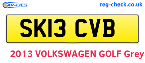 SK13CVB are the vehicle registration plates.