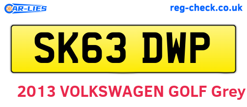 SK63DWP are the vehicle registration plates.