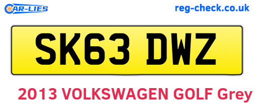 SK63DWZ are the vehicle registration plates.