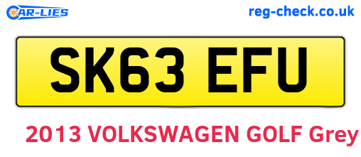 SK63EFU are the vehicle registration plates.