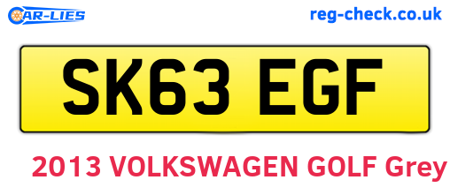 SK63EGF are the vehicle registration plates.