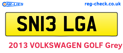 SN13LGA are the vehicle registration plates.