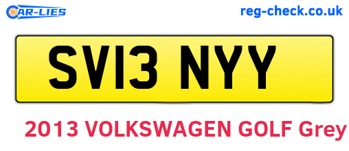 SV13NYY are the vehicle registration plates.