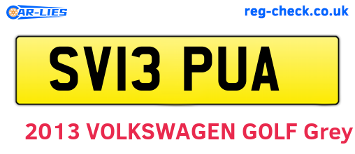 SV13PUA are the vehicle registration plates.