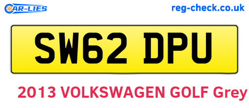 SW62DPU are the vehicle registration plates.
