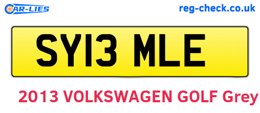 SY13MLE are the vehicle registration plates.