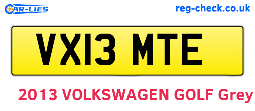 VX13MTE are the vehicle registration plates.