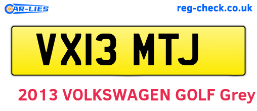 VX13MTJ are the vehicle registration plates.