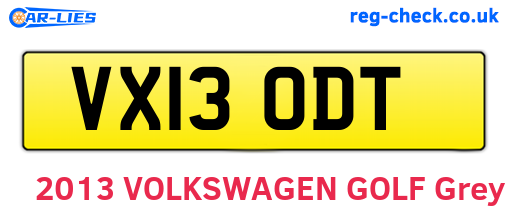 VX13ODT are the vehicle registration plates.