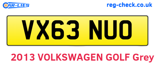 VX63NUO are the vehicle registration plates.
