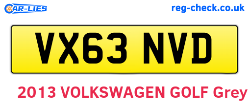 VX63NVD are the vehicle registration plates.