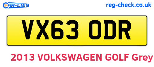 VX63ODR are the vehicle registration plates.