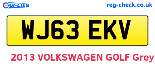WJ63EKV are the vehicle registration plates.
