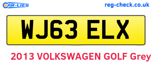 WJ63ELX are the vehicle registration plates.
