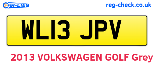 WL13JPV are the vehicle registration plates.