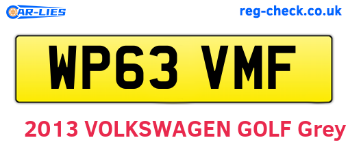 WP63VMF are the vehicle registration plates.